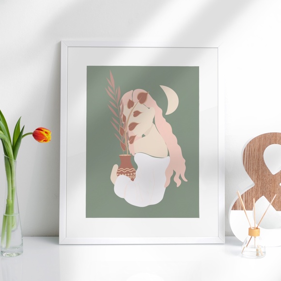 Wall Art Boho Woman Print Poster Illustration Unframed - Picture 8 of 17